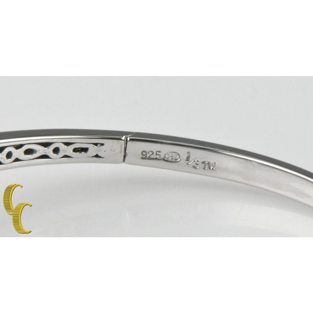 Women's Sterling Silver Channel Set Diamond Bangle Bracelet Gift for Her! - Picture 2 of 6